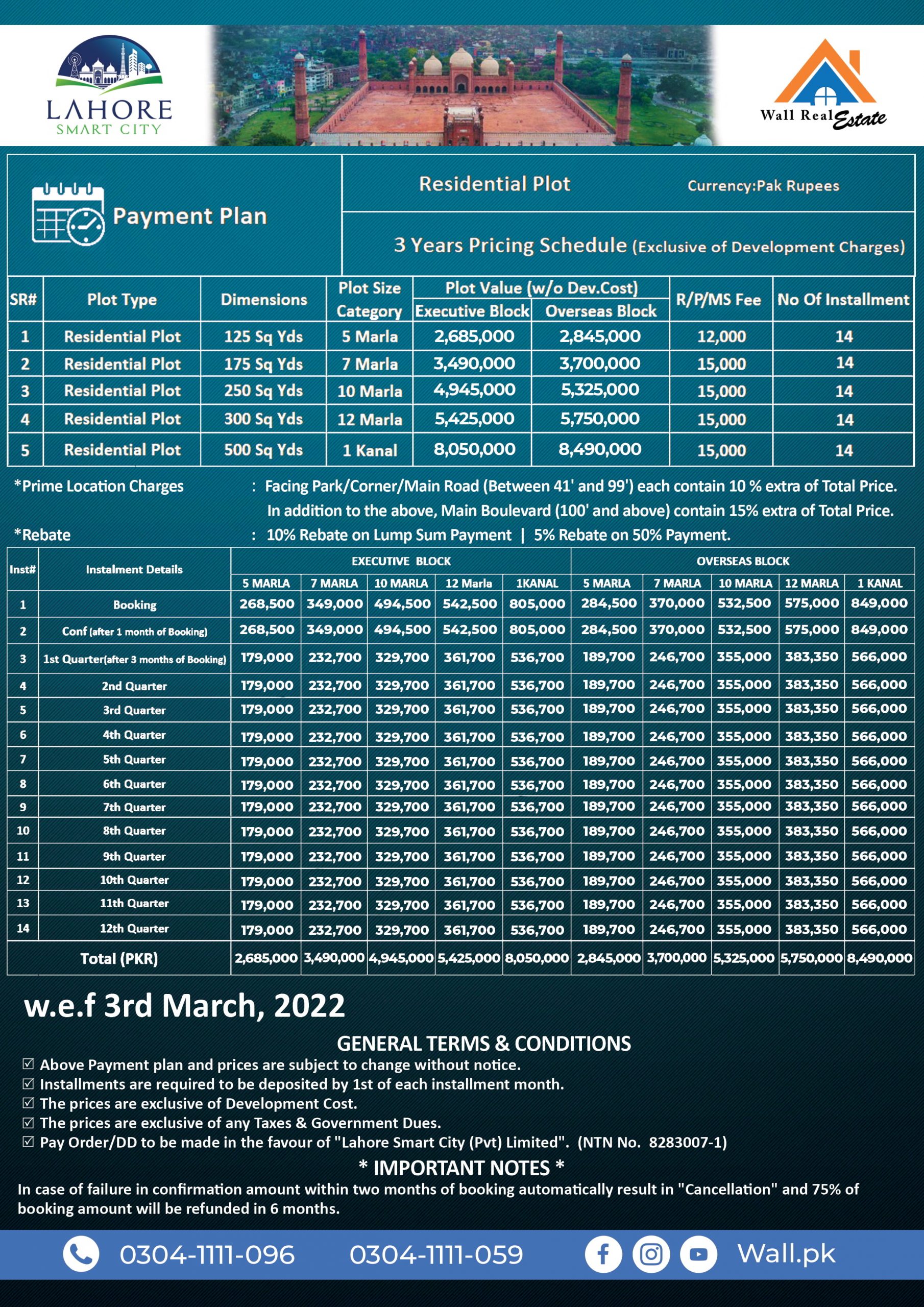 Lahore Smart City New Payment Plan