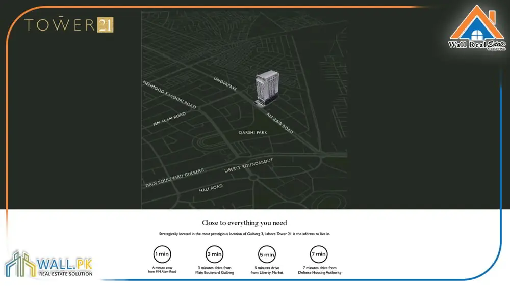Tower-21-Lahore-Location-Map