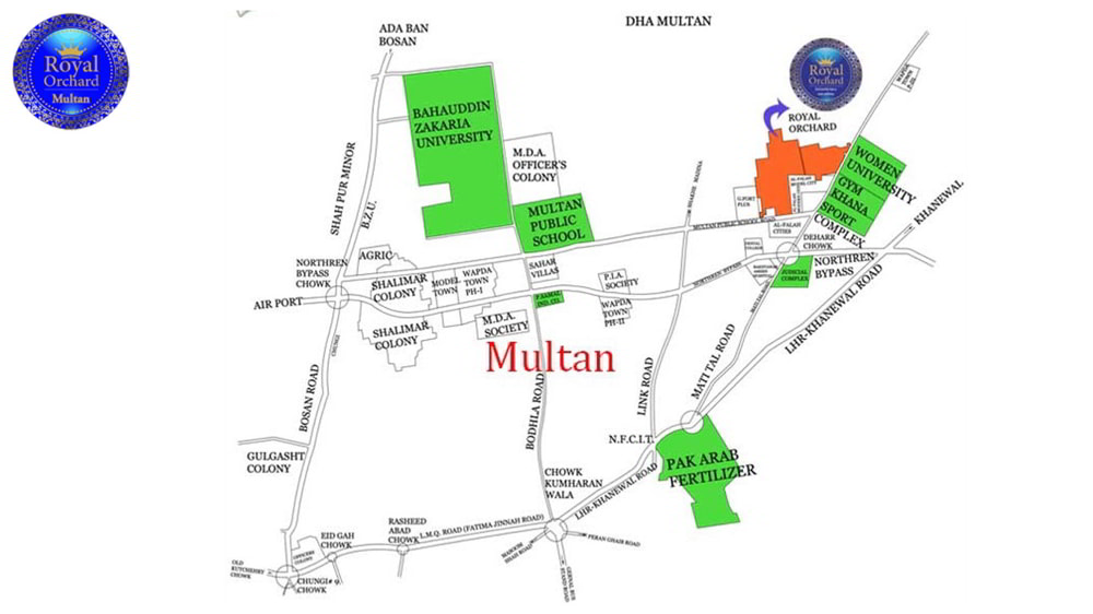Royal Orchard Multan Location