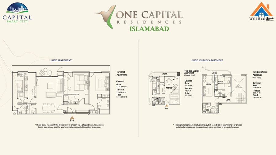 2- Bed Apartments Layout Plan