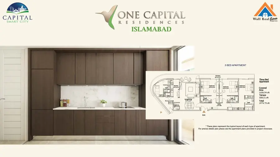 3-Bed Apartments Layout Plan