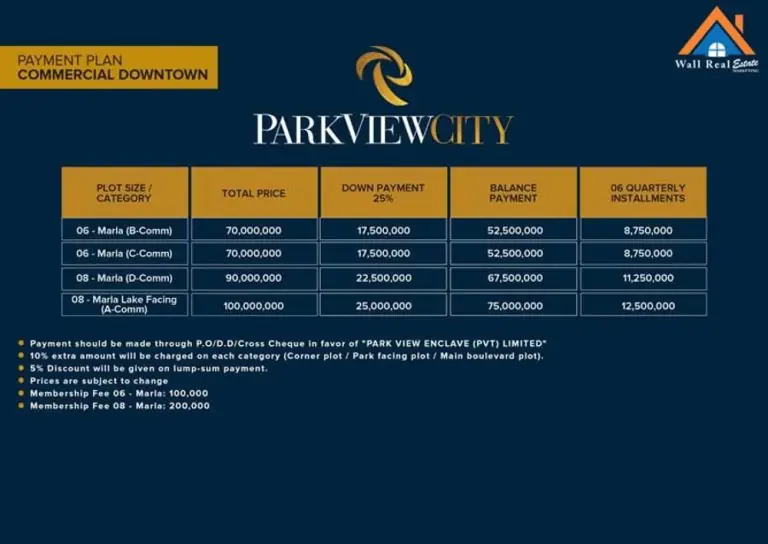 Commercial Downtown Payment Plan 