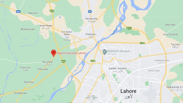 Adams Housing Lahore Location Map
