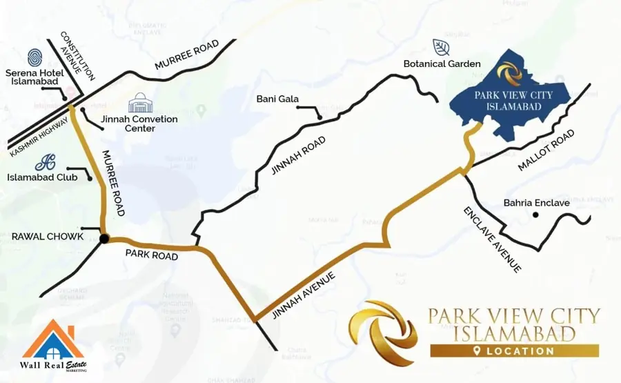 Park View City Islamabad Location Map