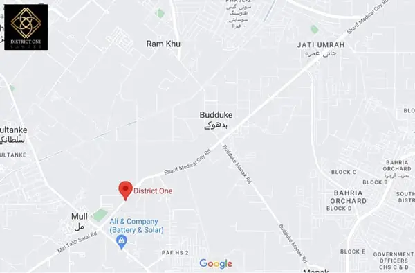 District One Lahore Location
