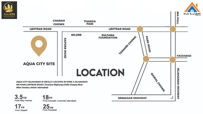 Aqua City Islamabad Location Map