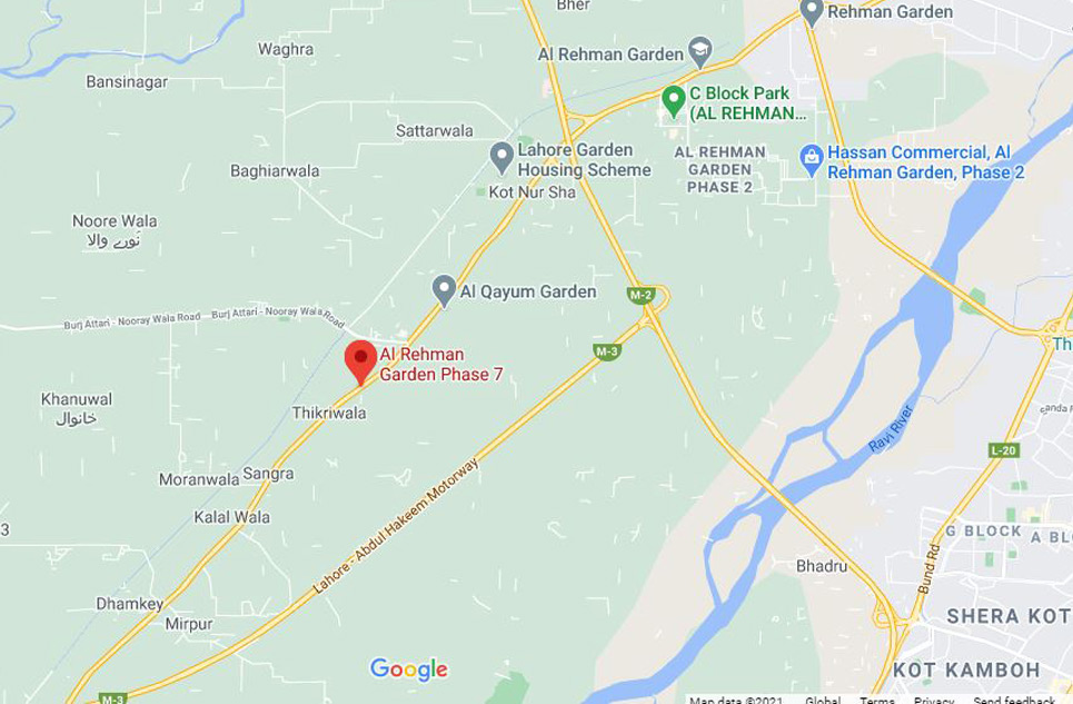 Al Rehman Garden Phase 7 Location Map
