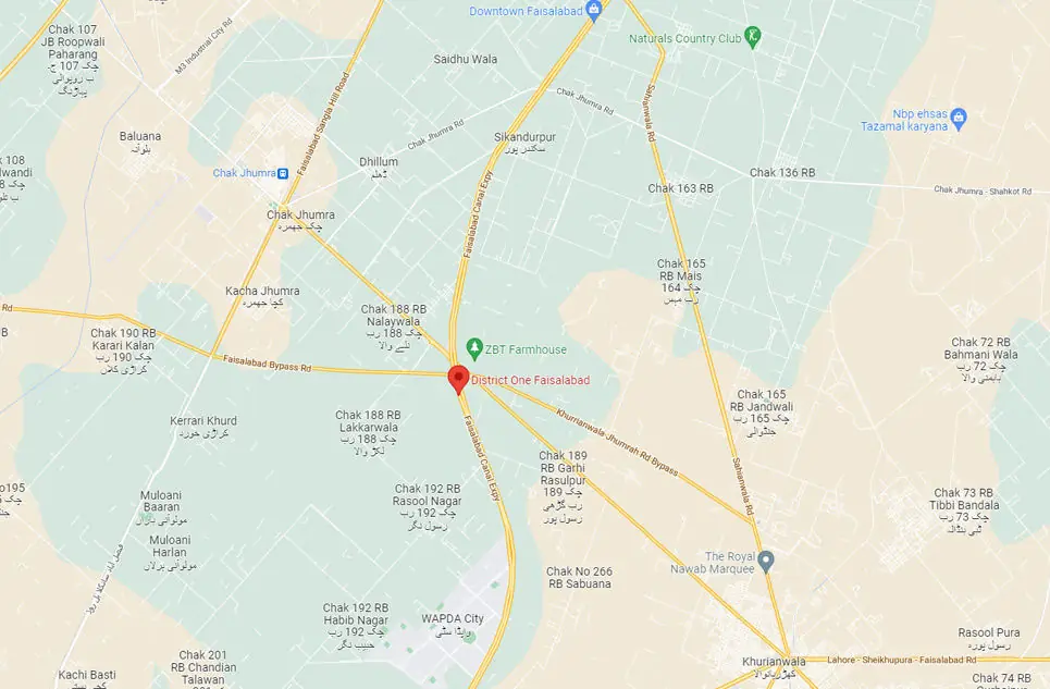 District One Faisalabad Location Map