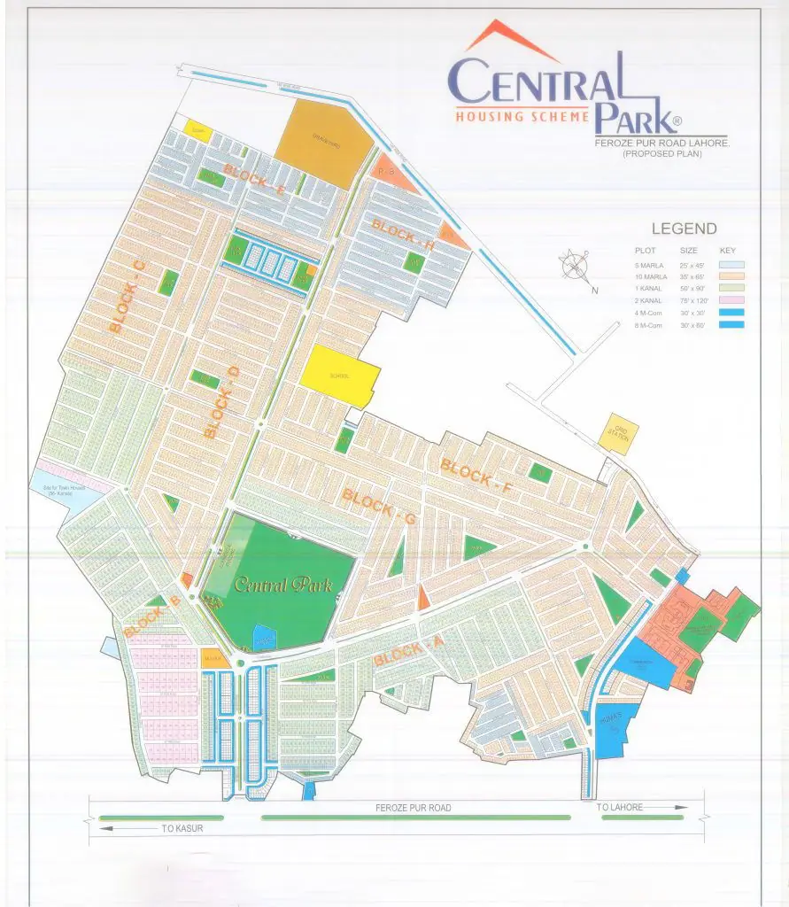 Central Park Lahore Master Plan