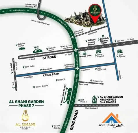 Al Ghani Garden Phase 7 Location Map