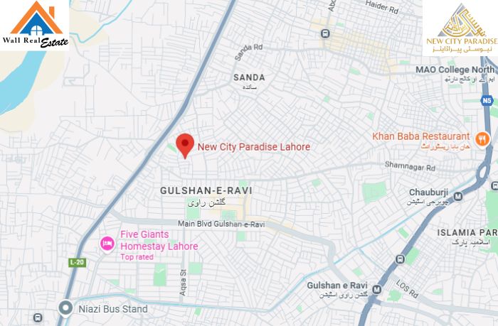 New City Paradise Lahore Map Location