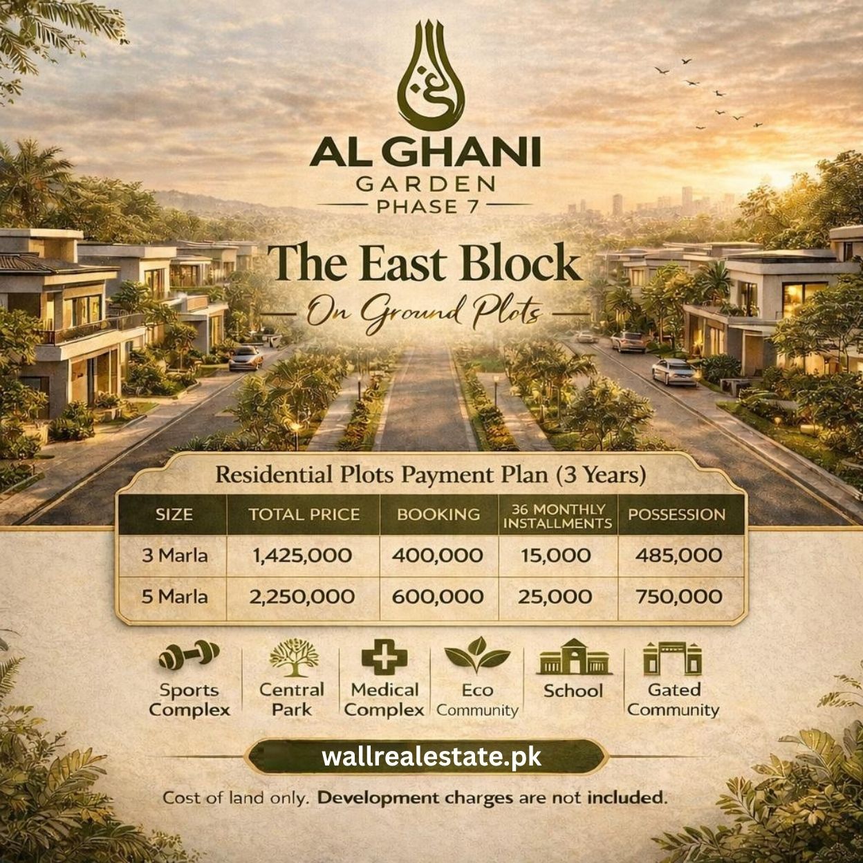 The East Block - Al Ghani Garden Phase 7 Residential Plot Payment Plan